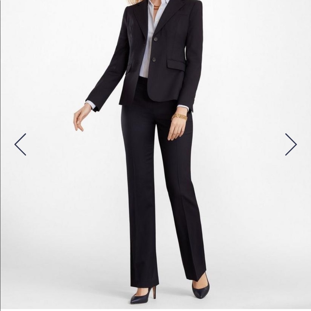 Brooks brothers black wool flare work pant NWT size 2
